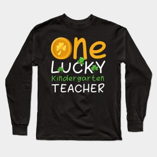 One Lucky Kindergarten Teacher St. Patrick's Day Long Sleeve T-Shirt